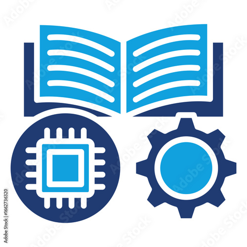 Machine Learning Flat Blue Icon