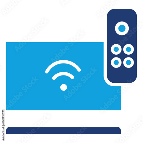 Digital Television Flat Blue Icon