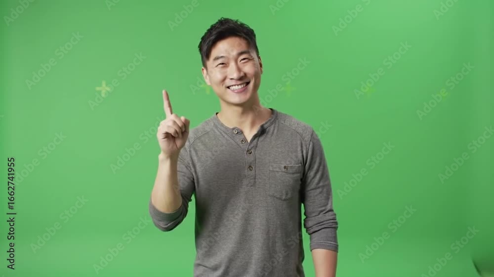 Happy Asian Man Green Screen Idea Presentation Happy Asian Man Green Screen Idea Presentation
