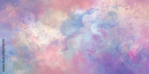 Abstract watercolor art of fiery clouds with a vintage grunge texture, creating a colorful and vibrant sky backdrop