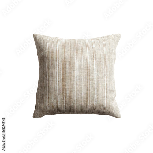 Beige Striped Square Throw Pillow Cushion - Home Decor