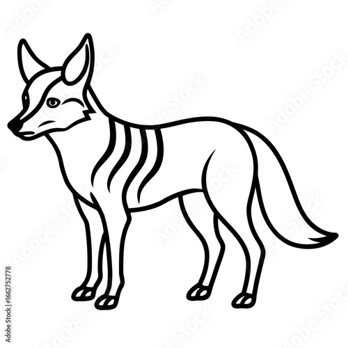 Jackal line art vector
