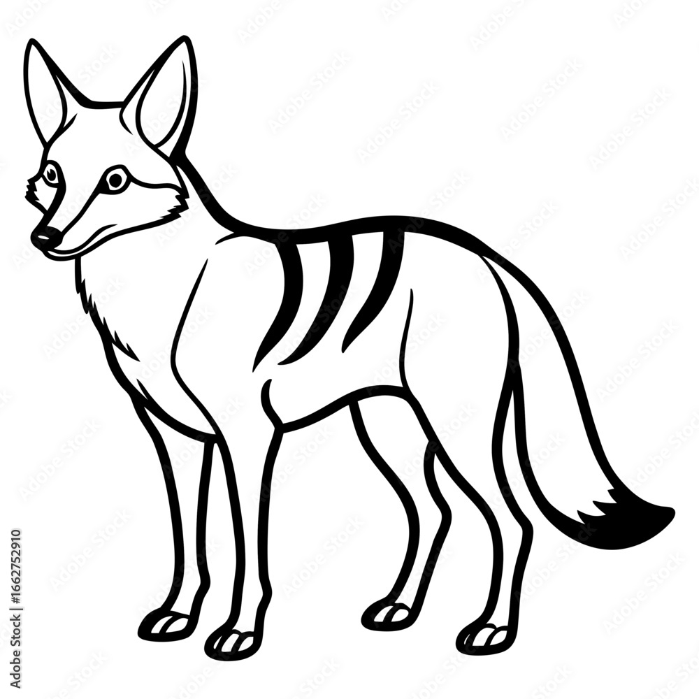 Obraz premium Jackal line art vector