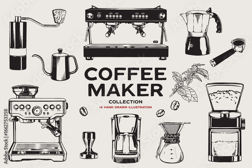 Coffee Maker Illustration Pack