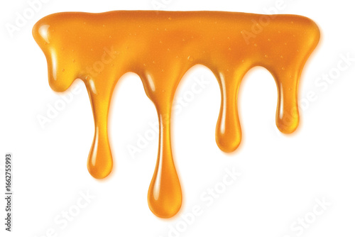 Golden honey drip with realistic glossy texture
