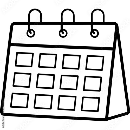 Wall Calendar line art vector