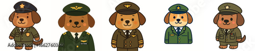 Puppy wearing a pilot's uniform
