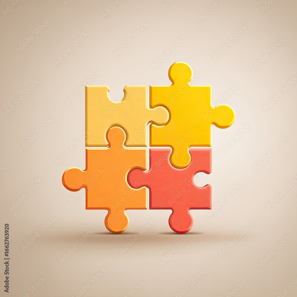 Obraz premium Four puzzle pieces joined