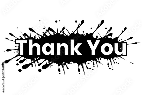 thankyou icon vector design mono color with splash effect