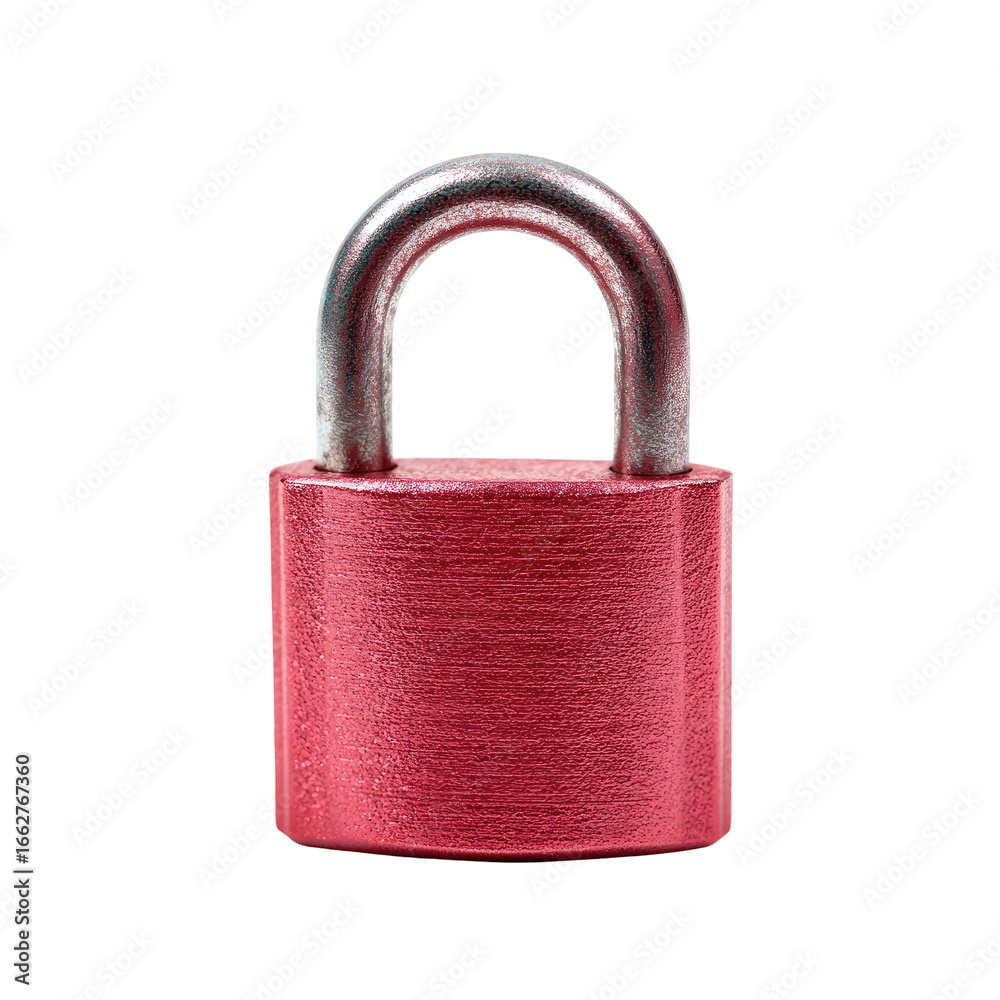 Naklejka premium Red padlock on black background