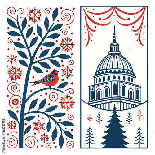 Hand drawn christmas cards