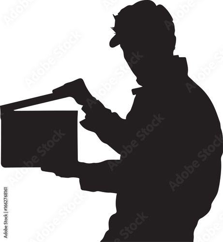 Movie Director with Clapperboard Silhouette