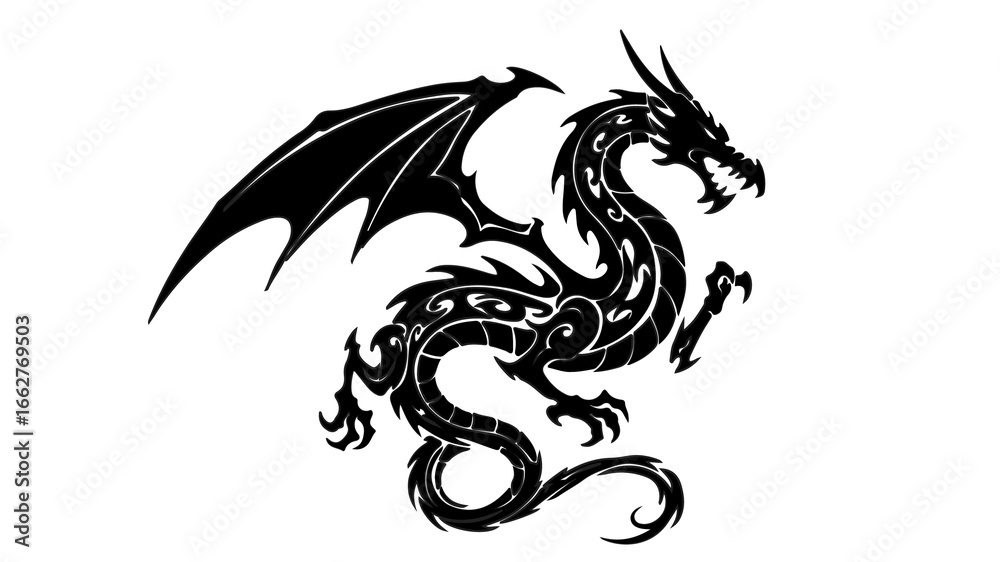 Obraz premium dragon tattoo design transparency background 