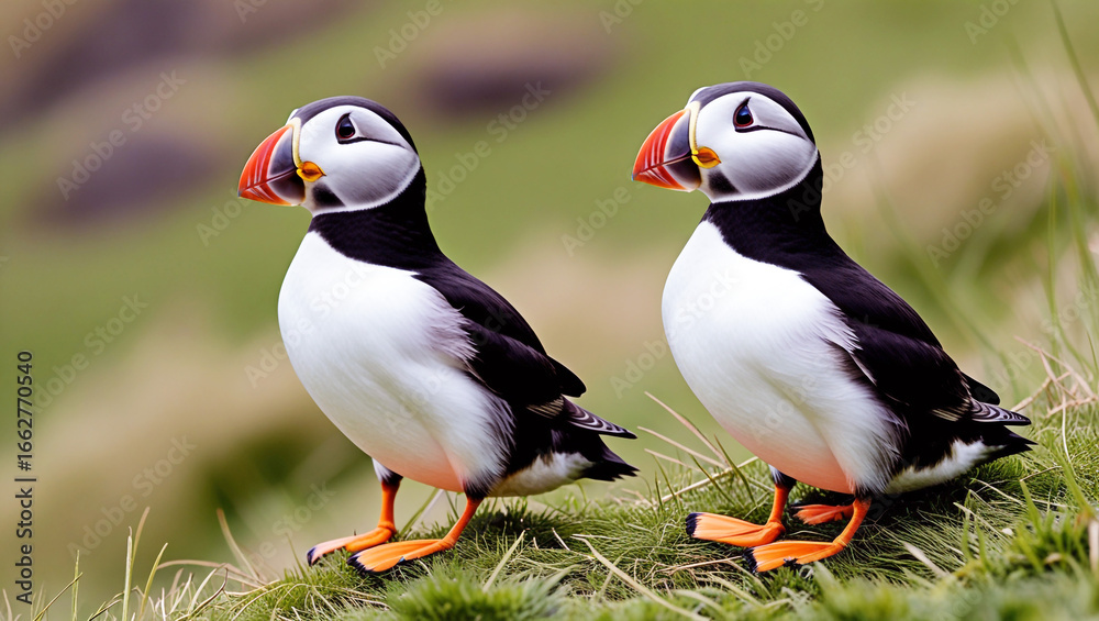 Fototapeta premium atlantic puffin or common puffin