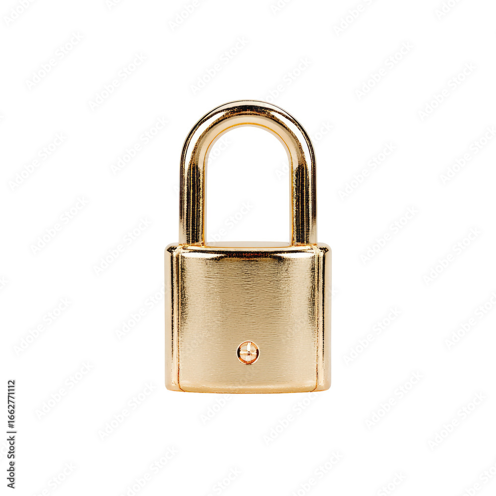 Naklejka premium Gold padlock on black background