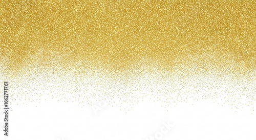 Gold glitter sparkles fading on white background