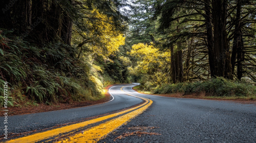 Obraz premium Road Through Forest