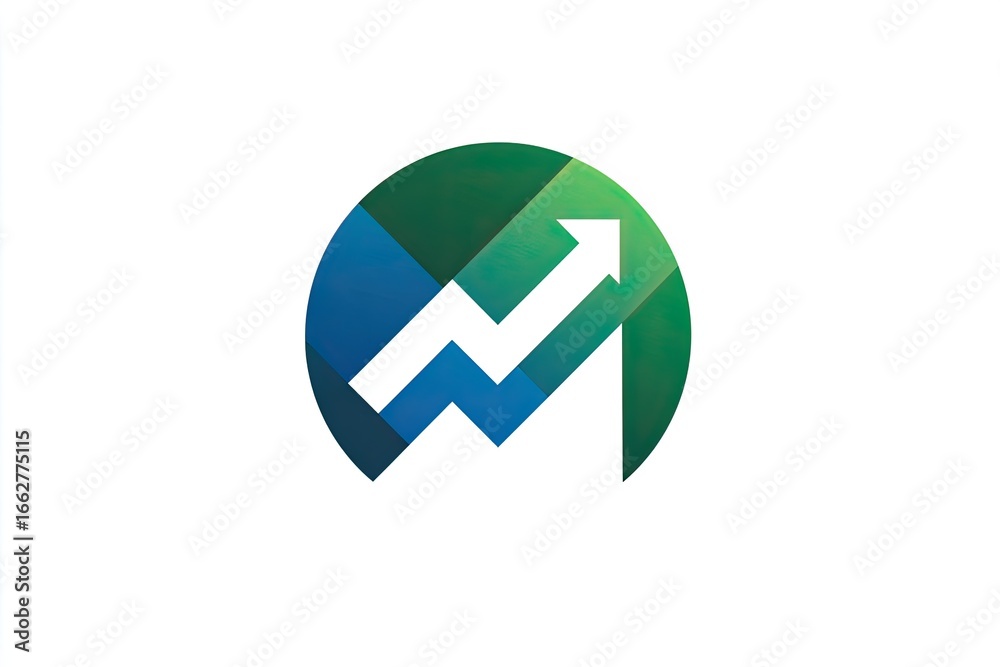 Fototapeta premium Abstract graphic with upward trending line graph