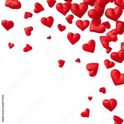 Red hearts falling on a black background (2)