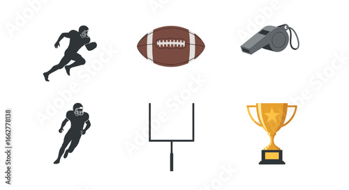 American Football Icons Set.