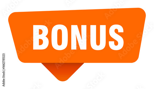 bonus sticker. bonus orange sign isolated on transpatent background