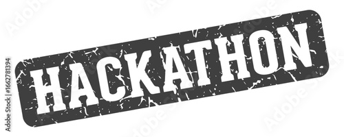 hackathon rectangular sign. hackathon stamp
