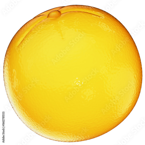 Fresh Fruit Yuzu 3D Clipart on transparent background