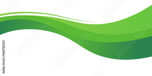Green creative wave business banner background, vector illustration