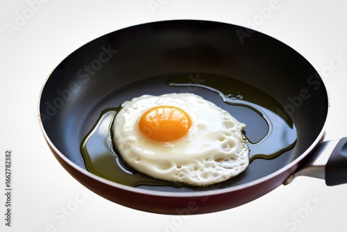 a close-up view of a sunny-side-up egg