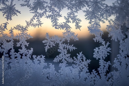 A photo of a frost-covered surface or window