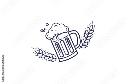 beer mug icon small outline of beer glass mug with foam head on top