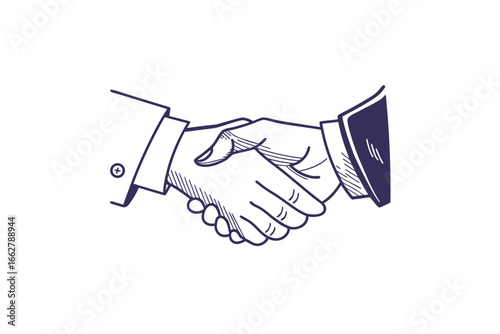 Handshake icon two hands shaking for recognition deal business agreement