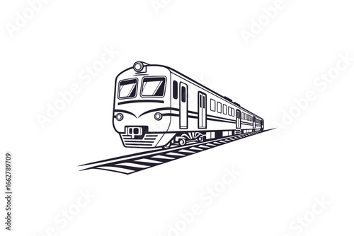 Train icon minimal front view train for transport design