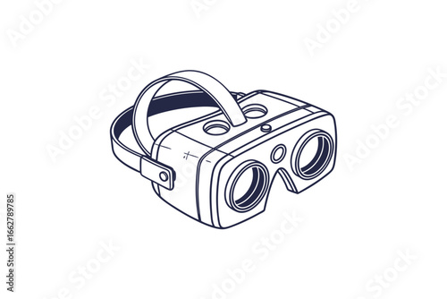 Virtual reality headset icon minimal VR goggles technology design