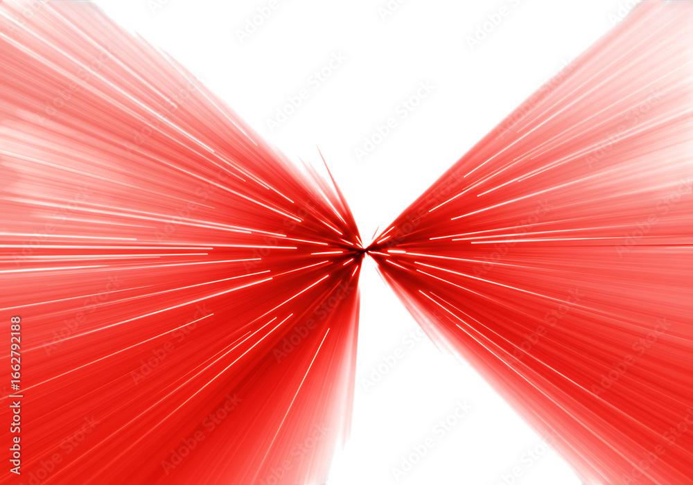 Obraz premium Red abstract explosion with sharp lines isolated on transparent background