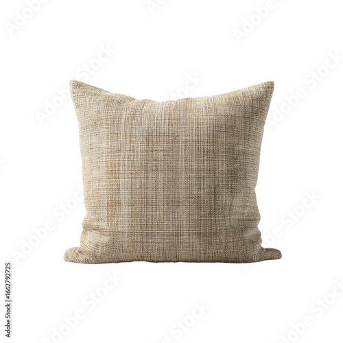 Beige Linen Throw Pillow, Square Cushion, Home Decor, Textured Fabric