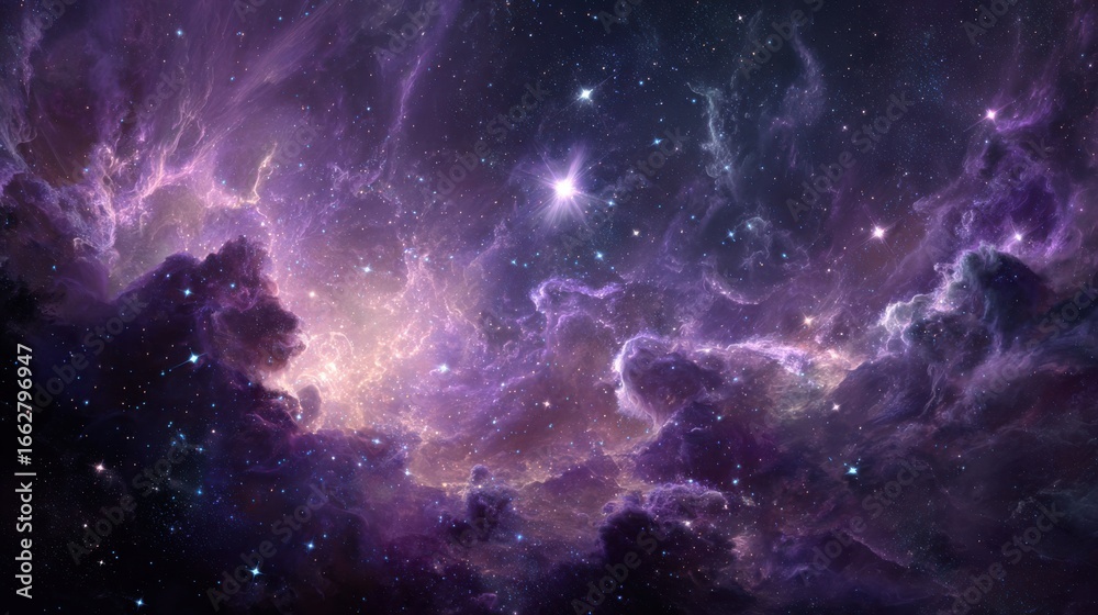 Fototapeta premium Stunning Cosmic Nebula with Vibrant Colors and Twinkling Stars in a Vast Universe Captured in Stunning Detail