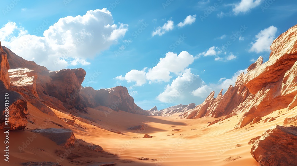 Naklejka premium Breathtaking view desert sand formations with mountains high resolution picture