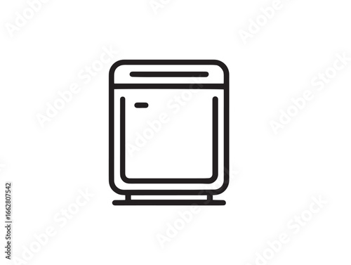 Stock Image Deep Freezer Appliance Icon with Simple Vector Illustration