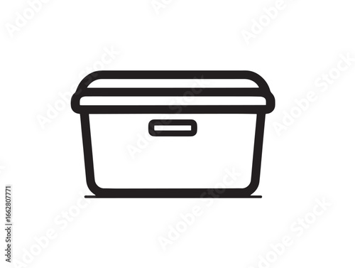 Stock Image Minimalist Deep Freezer Appliance Icon with Elegant Vector Design