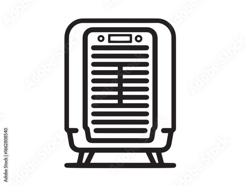 Stock Image Vector Dehumidifier Icon with Stylish Clean Minimalist Line Art