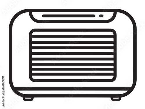 Stock Image Household Dehumidifier Icon in Elegant Minimalist Vector Design