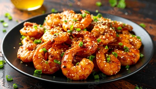 Teriyaki shrimp dish