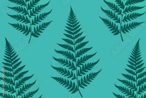 Repeating pattern of fern silhouettes vector illustration