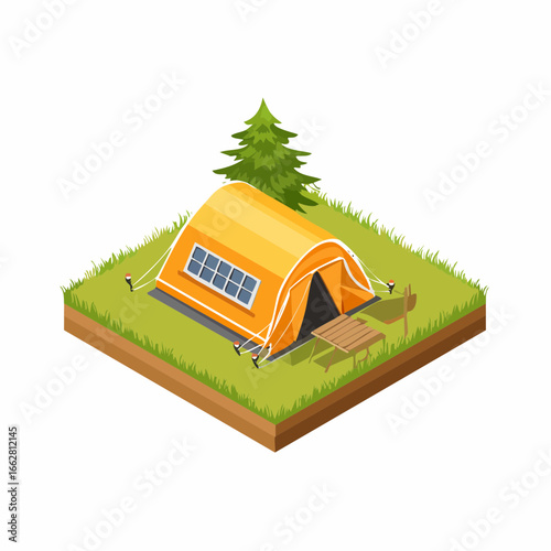 Camping area icon illustration