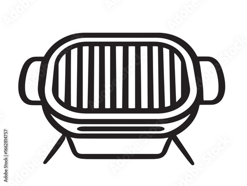 Minimalist contemporary stock vector of premium electric grill illustration