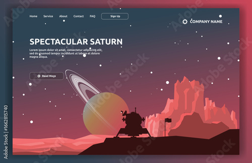 Spectacular Saturn Landing Page Illustration