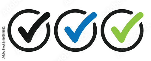 Checklist Confirmation Icons in Multiple Colors