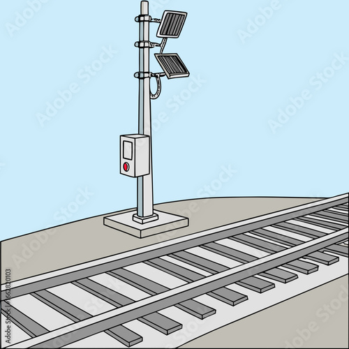 Railway Signal System with Solar Panels