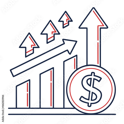 Cost Increase Concept – Rising Arrow and Currency Graph Illustration